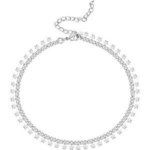 14K Gold Plated Charm Link Chain Anklets for Women | Dainty Cubic Zirconia Boho